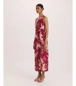 Saba Brielle Midi Dress Red Multi Size AU 12 for rent on The Volte - image 3