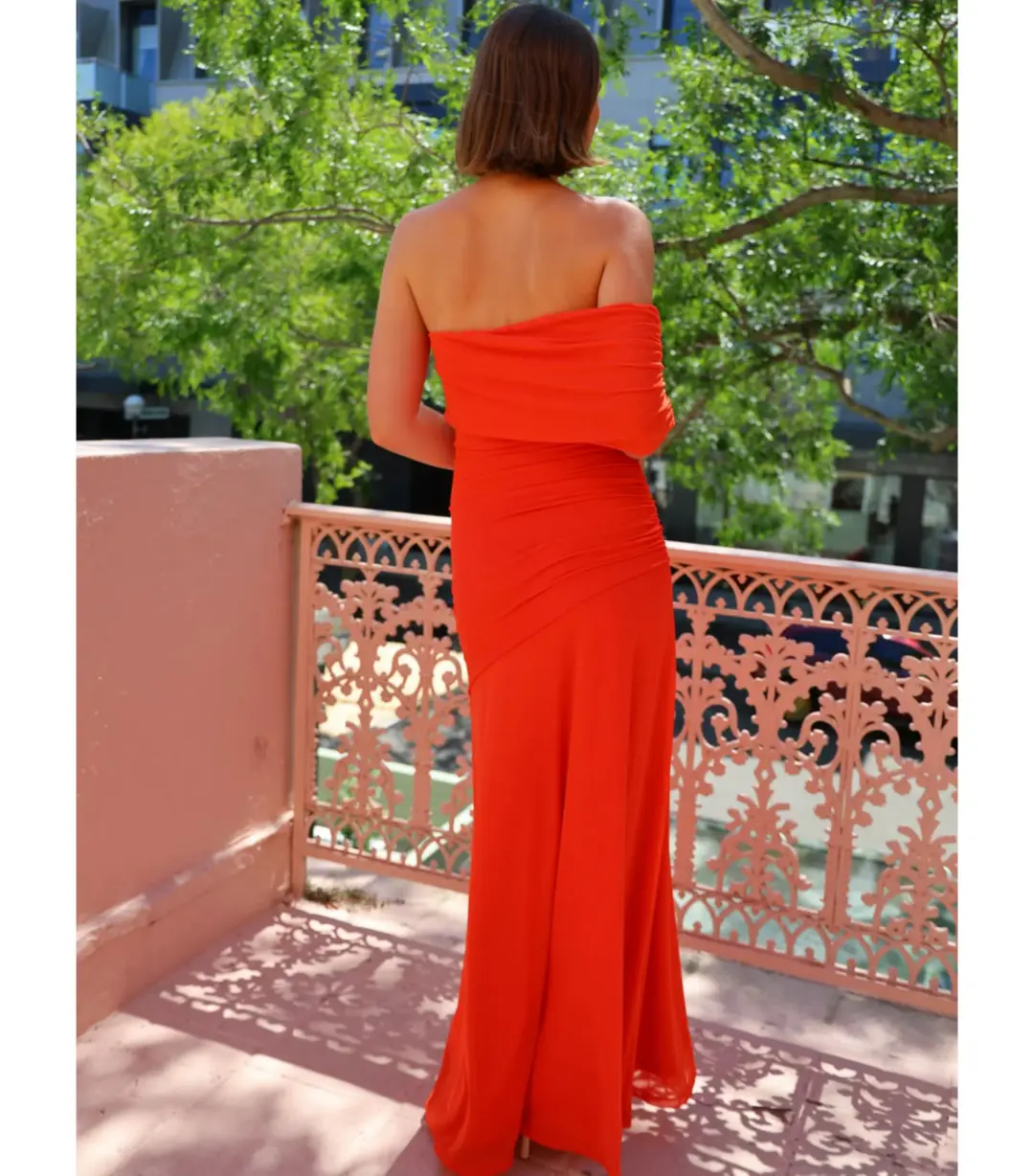 By Nicola Fiesta Off Shoulder Maxi Dress in Fiesta Size AU 6 for rent on The Volte - main image