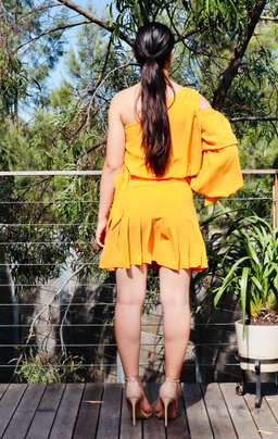 Mossman Yellow Gold dress SIZE 8 for rent on The Volte - image 2