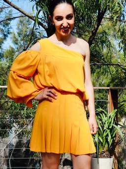 Mossman Yellow Gold dress SIZE 8 for rent on The Volte - image 1