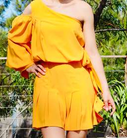 Mossman Yellow Gold dress SIZE 8 for rent on The Volte - image 3