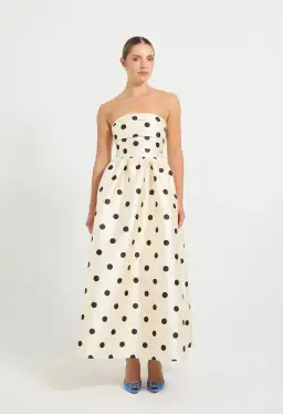 Pasduchas Dottie Strapless Midi Dress Cream Size 10 for rent on The Volte - image 3