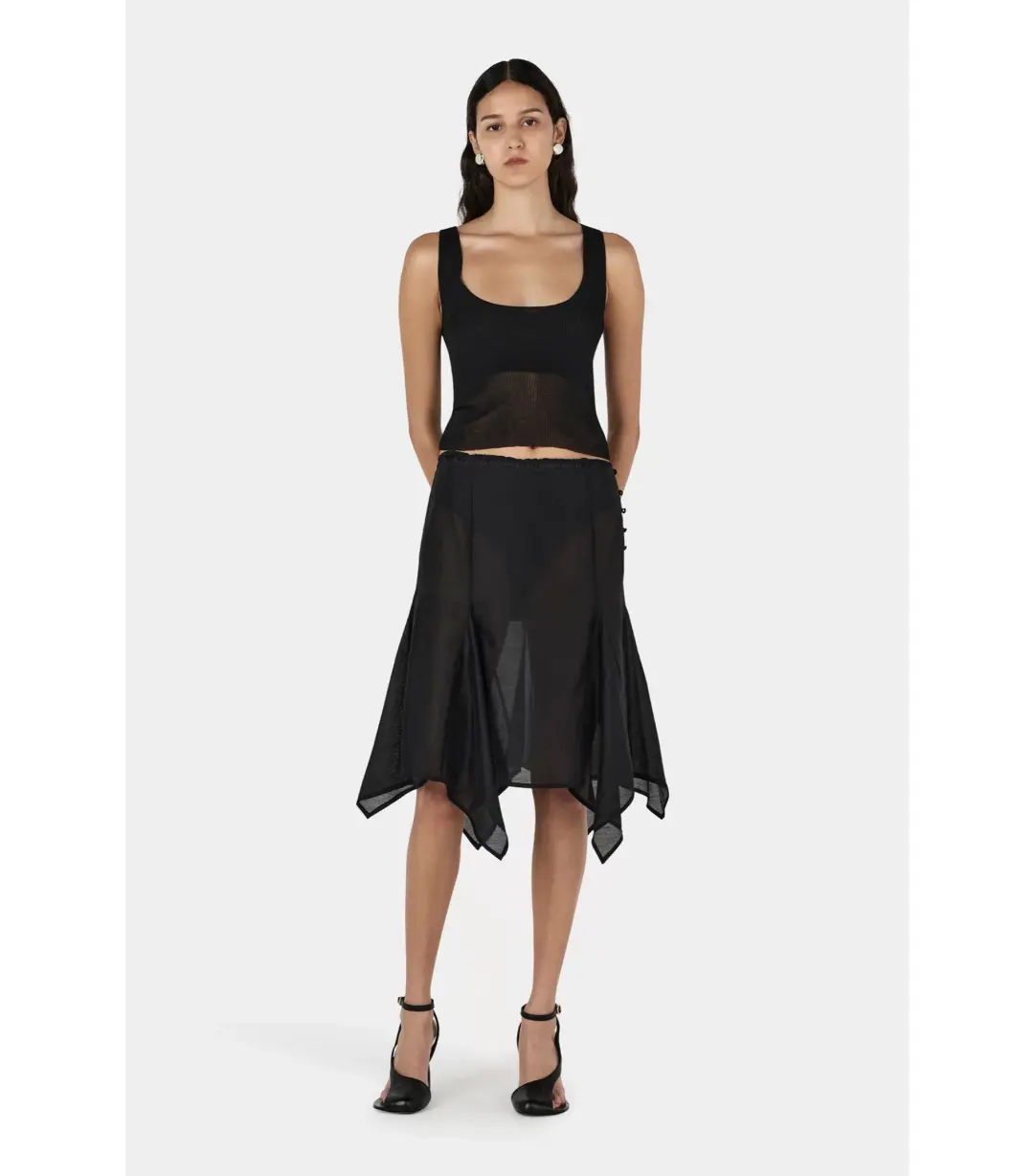 Hansen and Gretel Miller Knee Length Skirt Black Size AU 6 for rent on The Volte - main image