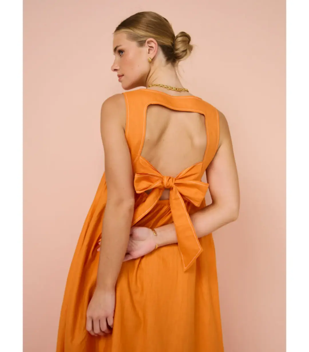 Hansen & Gretel Paloma Maxi Dress Tangerine Size AU 16 for rent on The Volte - main image