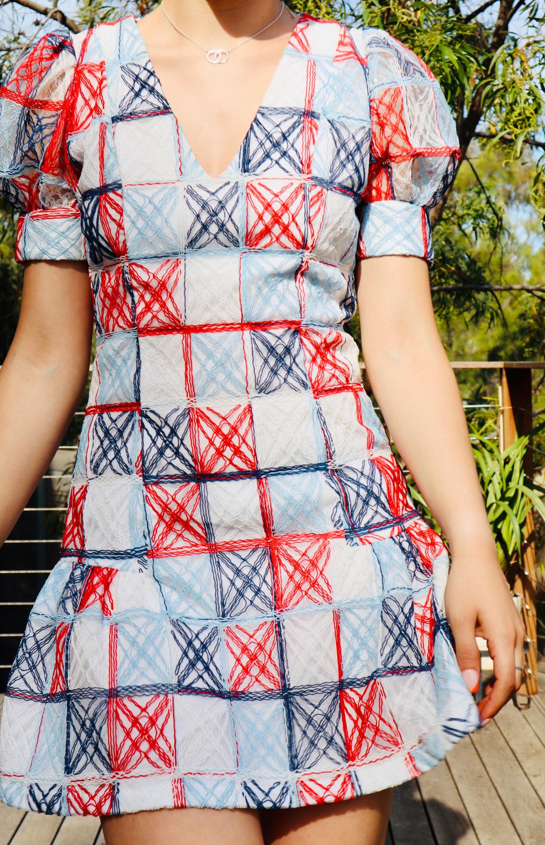 Mossman The Equal Angles Mini Dress Multi Size 6 for rent on The Volte - main image