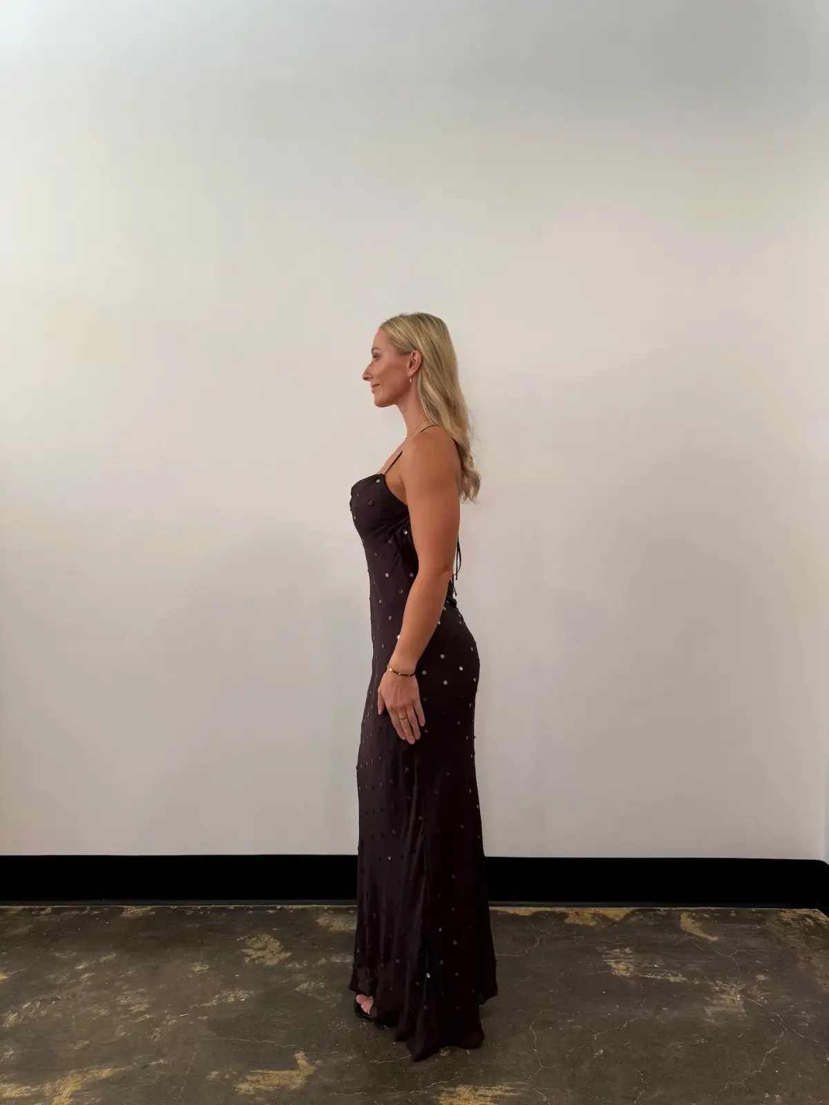 Bec & Bridge Arielle Sequin Maxi Dress Dark Chocolate Size AU 10  - Image 3
