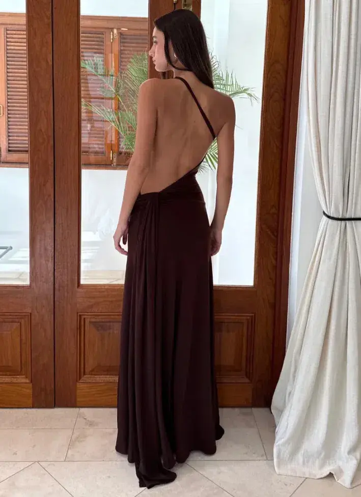 Ance Gria Gaia Maxi Gown Brown Size S / AU 8 for rent on The Volte - main image