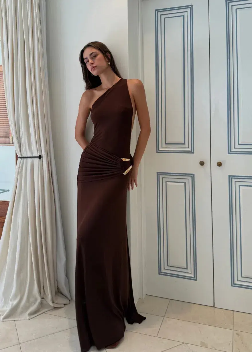 Ance Gria Gaia Maxi Gown Brown Size S / AU 8 for rent on The Volte - main image