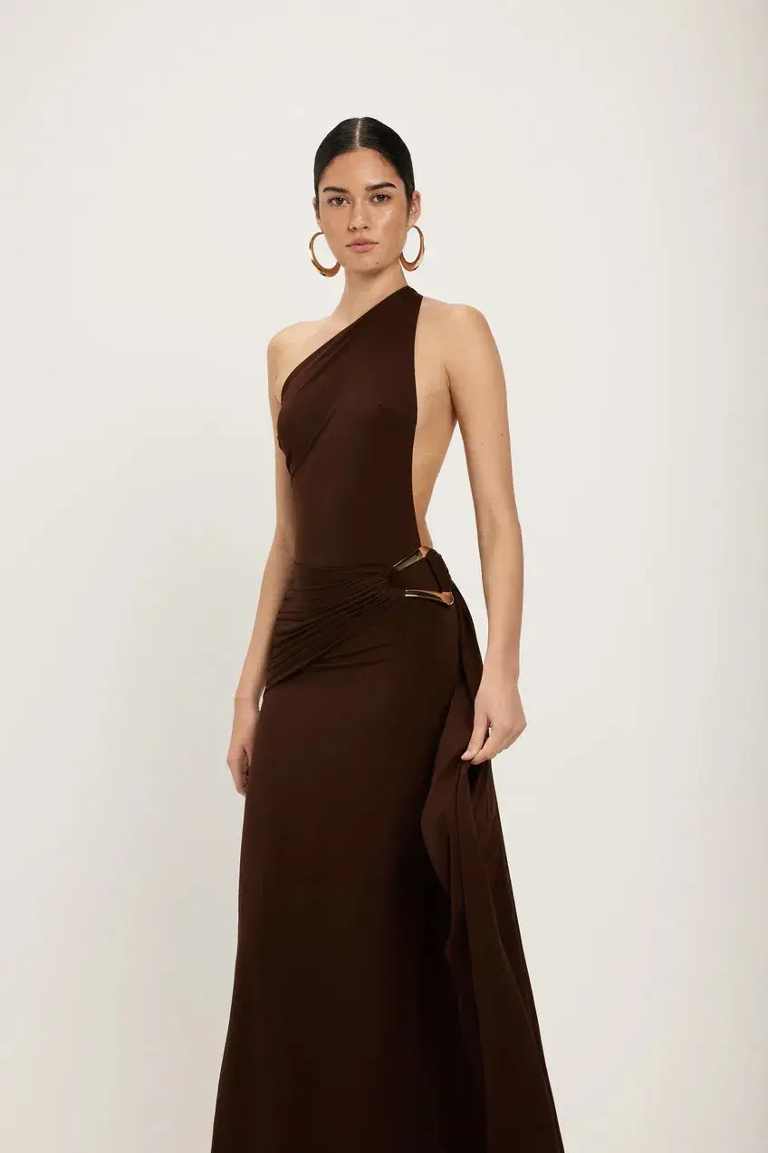 Ance Gria Gaia Maxi Gown Brown Size S / AU 8 for rent on The Volte - main image