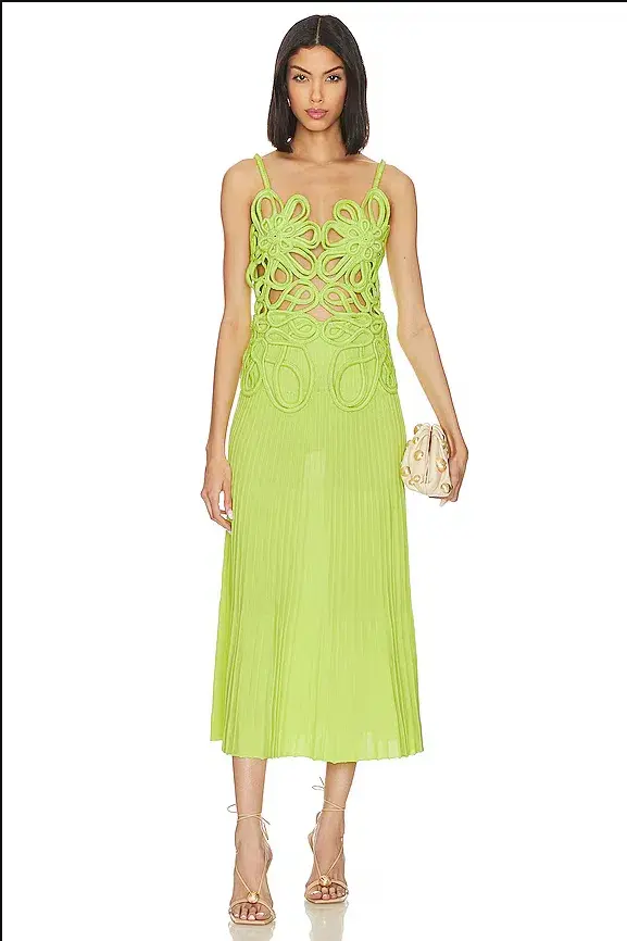 Cult Gaia Nalda Knit Midi Dress Green Size AU 8 - Image 1