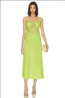 Cult Gaia Nalda Knit Midi Dress Green Size AU 8 for rent on The Volte - image 1