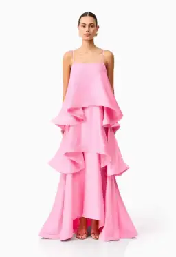 Elliatt Tilly Tiered Maxi Dress in Pink Size XS / AU 6