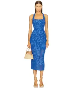 Cult Gaia Nissa Knit Midi Dress Blue Size AU 8 for rent on The Volte - image 1