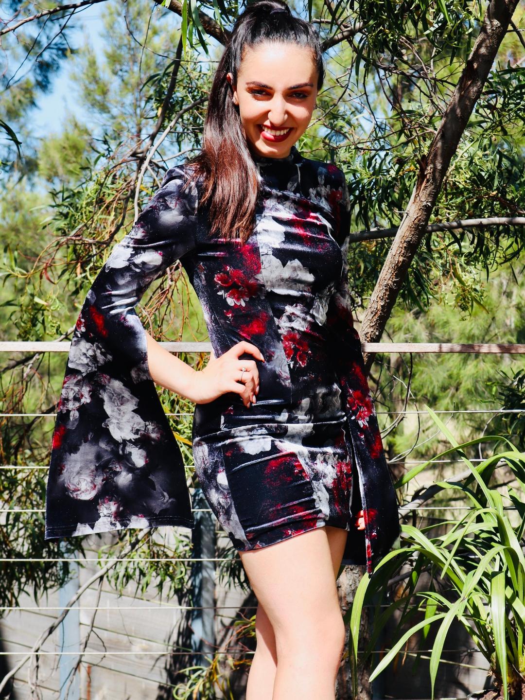 Mossman The Poison Arrow Mini Dress Floral Print Size 6 for rent on The Volte - main image