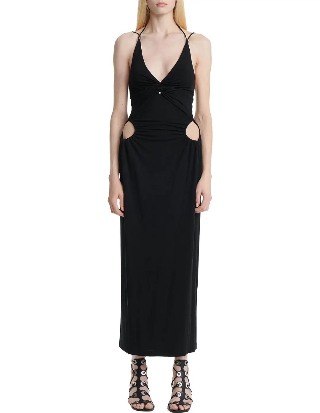 Dion Lee Viscose Pierced Jersey in Black Size 8 for rent on The Volte - main image