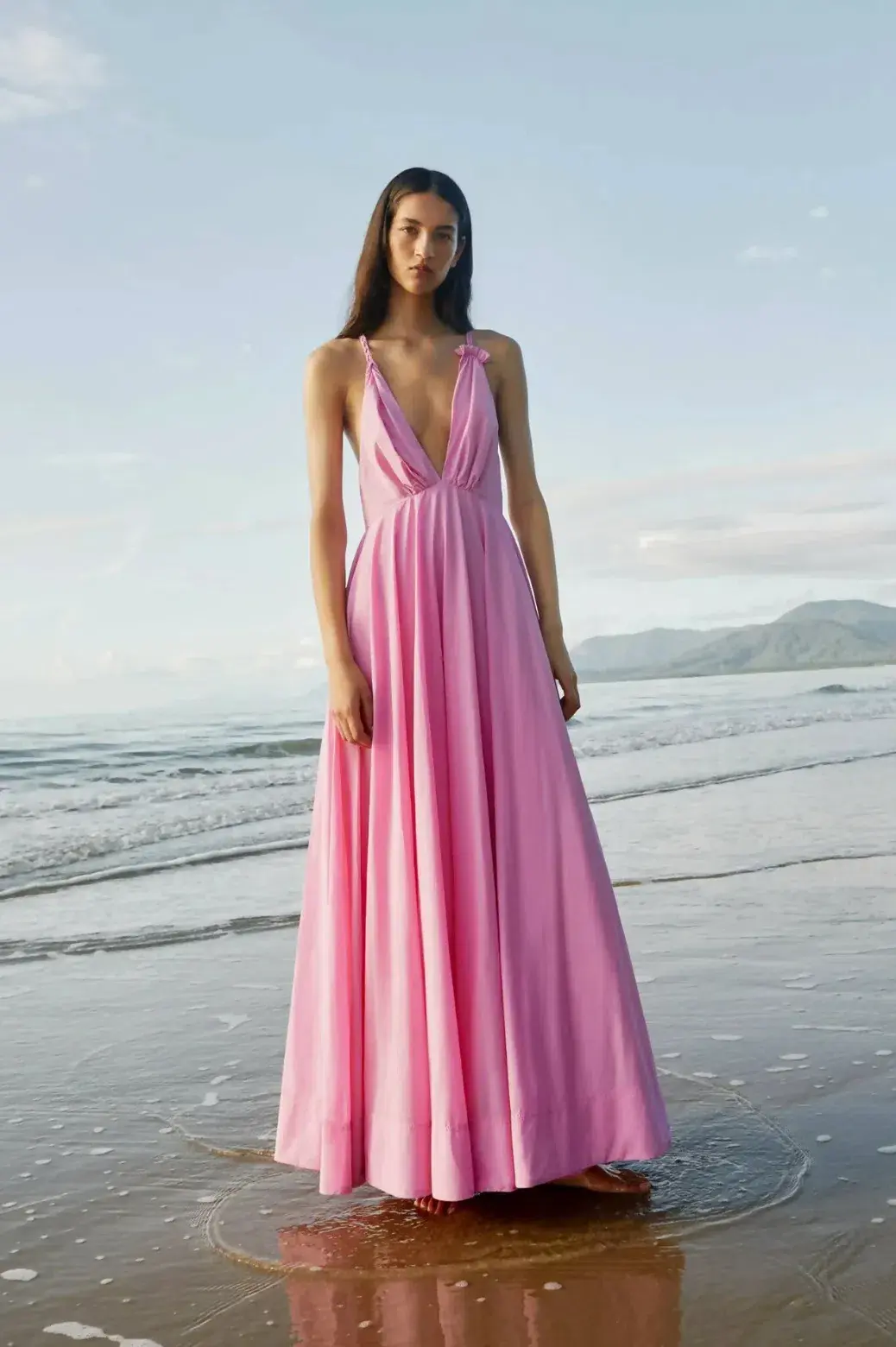 Aje Vellum Maxi Dress Cerise Pink Size 12 for rent on The Volte - main image
