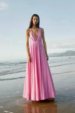 Aje Vellum Maxi Dress Cerise Pink Size 12 for rent on The Volte - image 1