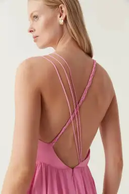 Aje Vellum Maxi Dress Cerise Pink Size 12 for rent on The Volte - image 3