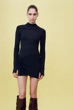 Sir the Label Milesi Drape Mini Dress Black Size 2 for rent on The Volte - image 1