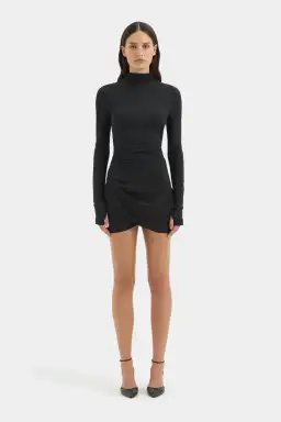 Sir the Label Milesi Drape Mini Dress Black Size 3 for rent on The Volte - image 3