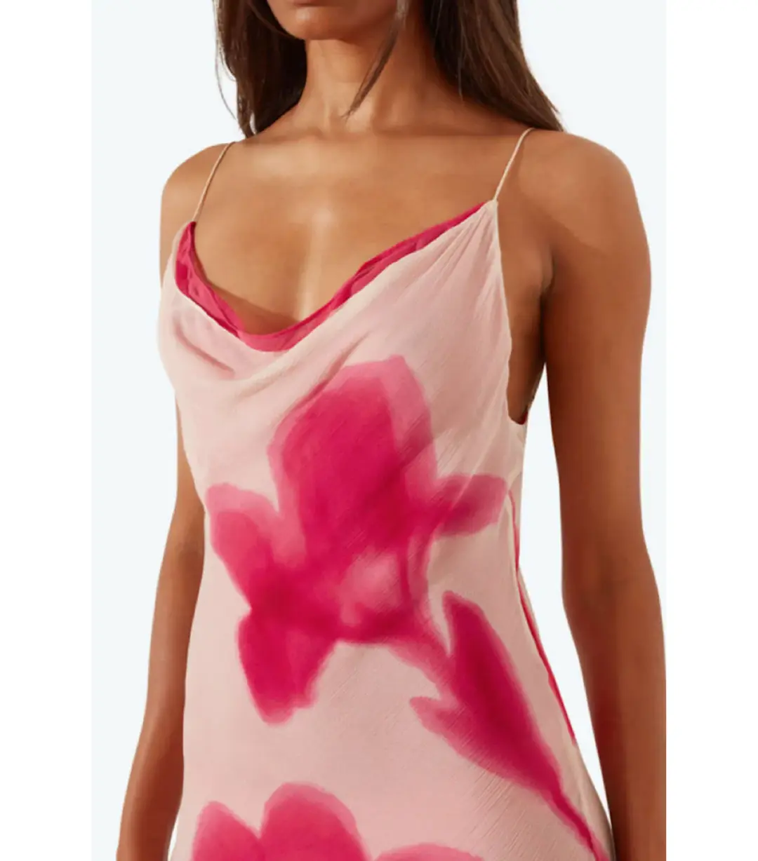 Rat & Boa Corali Maxi Dress Pink Floral Size AU 10 for rent on The Volte - main image