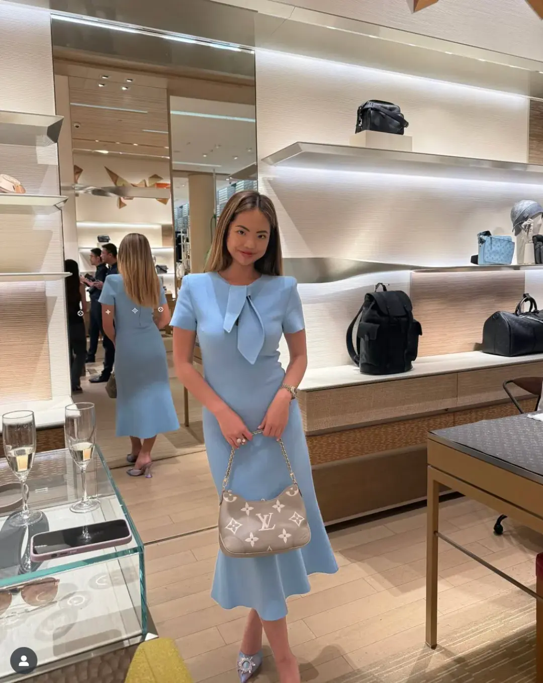 Scanlan Theodore Crepe Knit Cravat Dress in Riviera Size S / AU 8 for rent on The Volte - main image