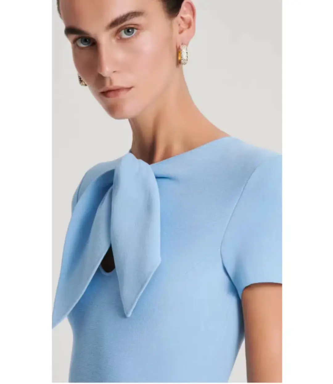 Scanlan Theodore Crepe Knit Cravat Dress in Riviera Size S / AU 8 for rent on The Volte - main image