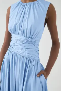 Aje Agatha Knot Midi Dress Powder Blue Size AU 12 for rent on The Volte - image 2