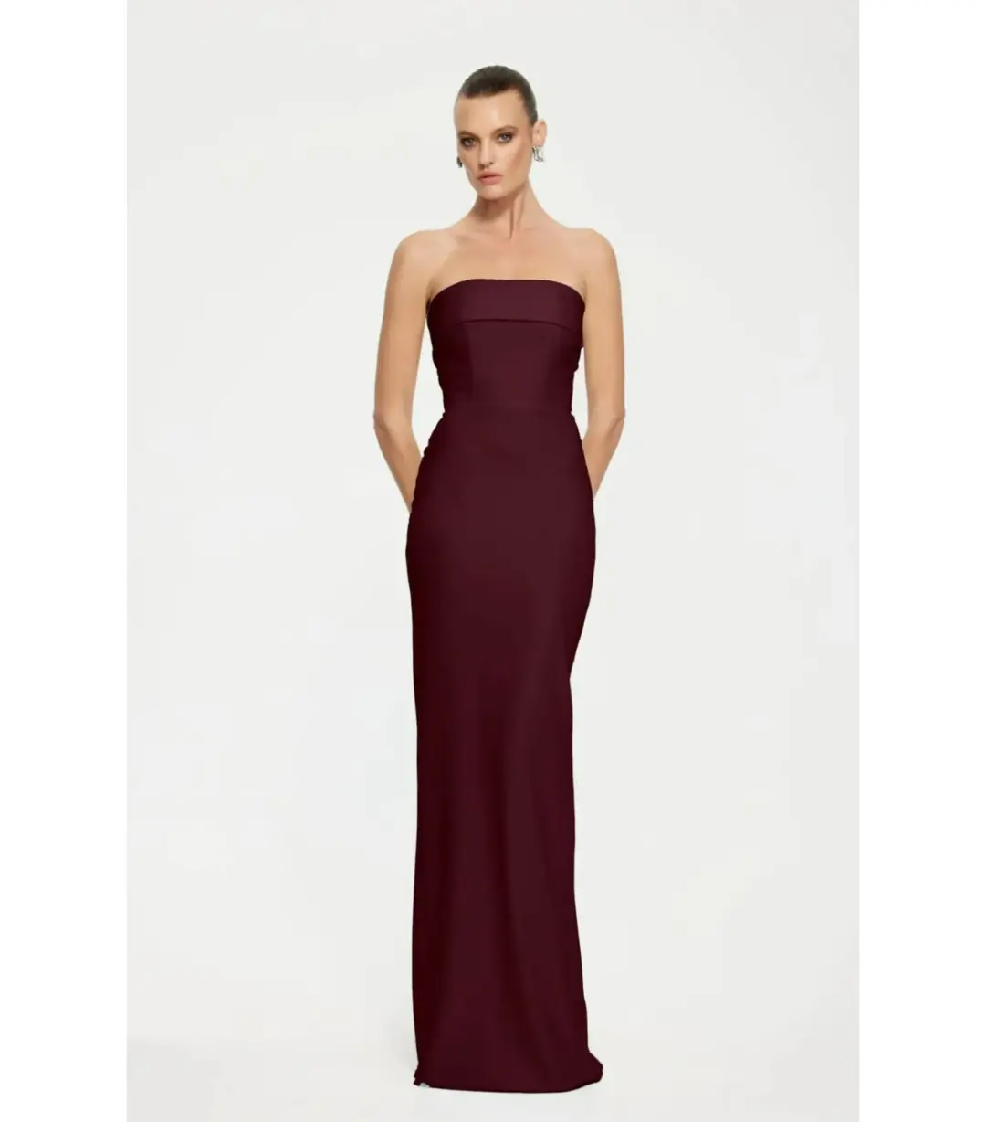 Effie Kats Monroe Maxi Gown in Wine Size AU 6 for rent on The Volte - main image