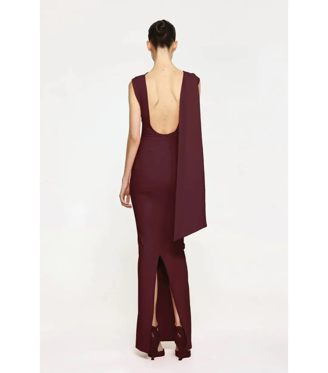 Effie Kats Audrey Maxi Gown in Wine Size AU 6 for rent on The Volte - main image