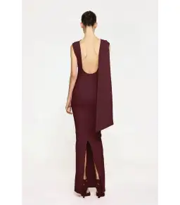 Effie Kats Audrey Maxi Gown in Wine Size AU 6 for rent on The Volte - image 3