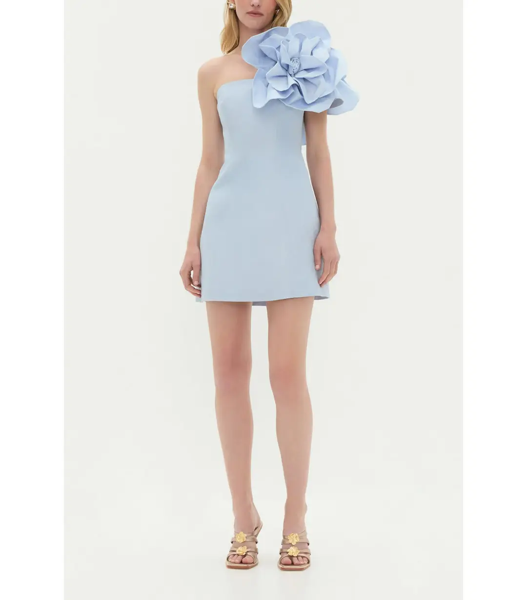 Aje Florence Mini Dress Icy Blue Size AU 6 for rent on The Volte - main image