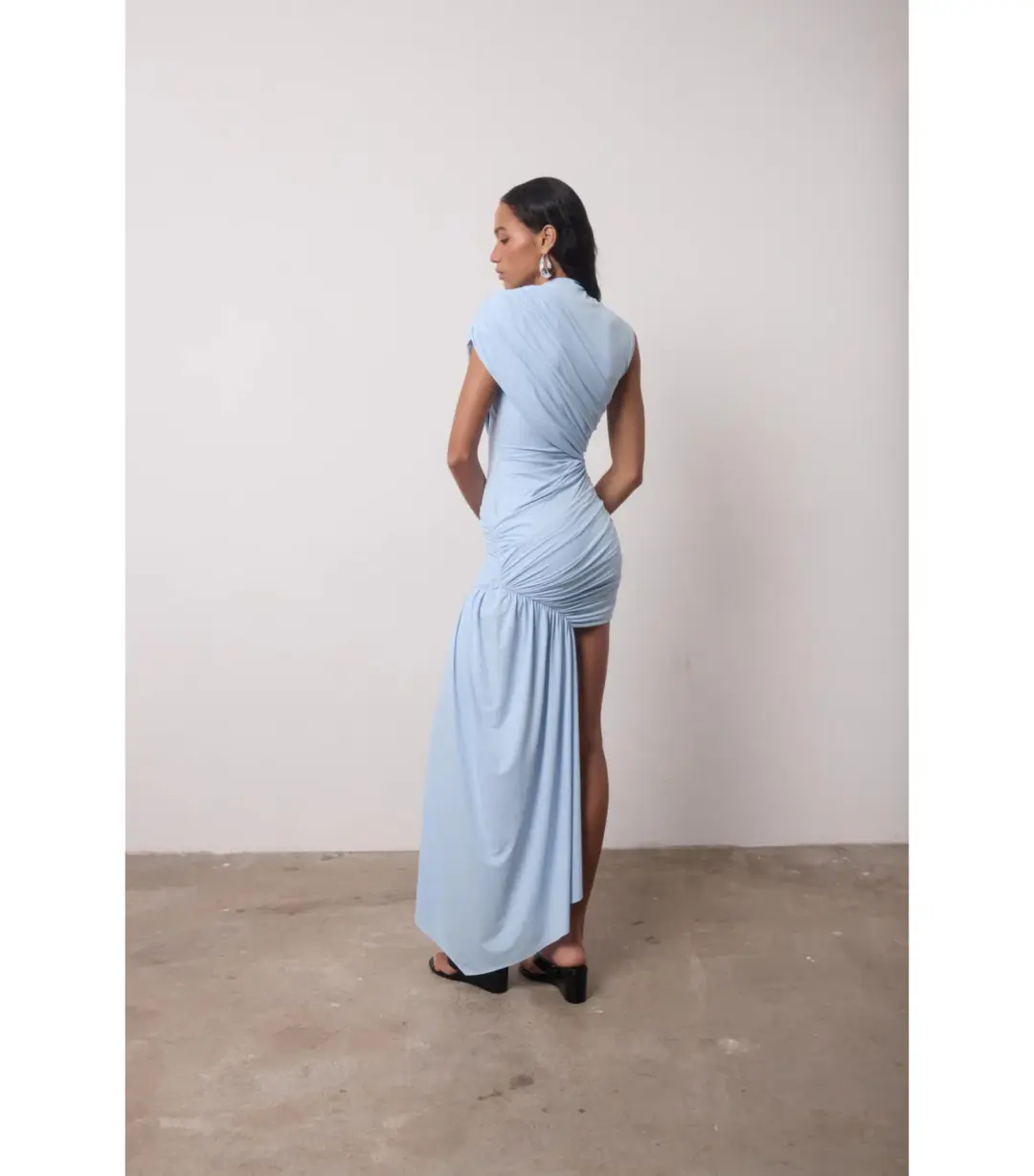 De La Vali Ravenna Mini Dress in Sky Blue Size AU 4 for rent on The Volte - main image