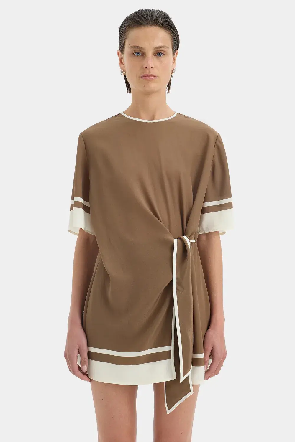 Sir the Label Almara Mini Dress Brown Size 10 for rent on The Volte - main image