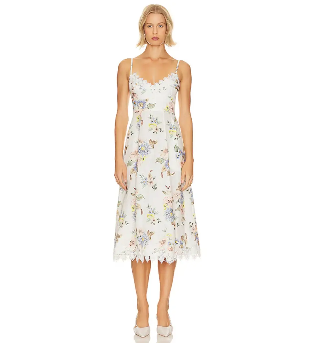 Zimmermann Appliqué Picnic Dress Blue Floral Size 0/Au 8 for rent on The Volte - main image