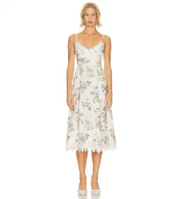 Zimmermann Appliqué Picnic Dress Blue Floral Size 0/Au 8 for rent on The Volte - image 1