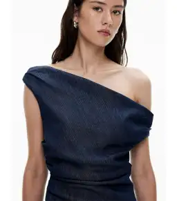 Witchery Off Shoulder Denim Mini Dress Blue Size AU 8 for rent on The Volte - image 3