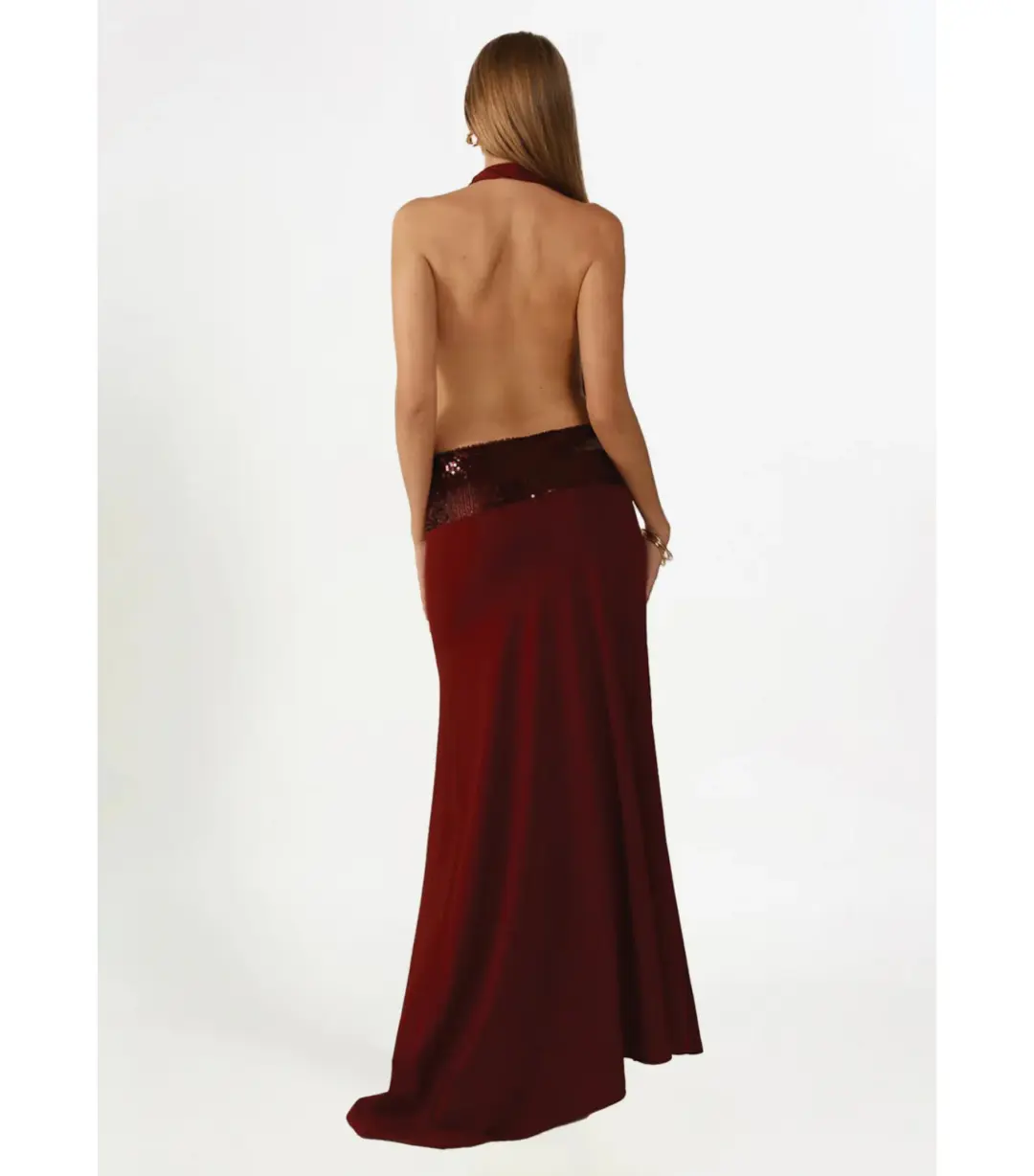 Ance Gria Adele Maxi Gown in Wine Size M / AU 10 for rent on The Volte - main image