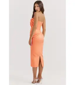 House Of CB Alora Strapless Corset Midi Dress Tangerine Size S / AU 8 for rent on The Volte - image 4