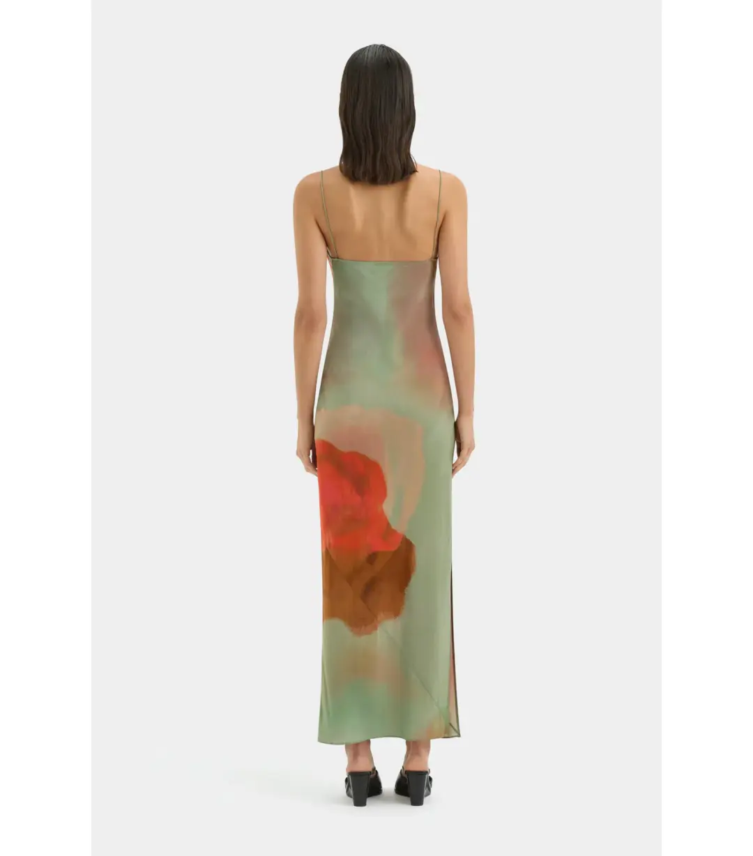 Sir the Label Calle Slip Midi Dress in Acquerello Print Size AU 10 for rent on The Volte - main image