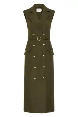 Aje Blake Utility Midi Dress Khaki Size AU 14 for rent on The Volte - image 6