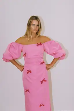 The Wolf Gang Amar Midi Dress Pink Size Medium / AU 10 for rent on The Volte - image 3