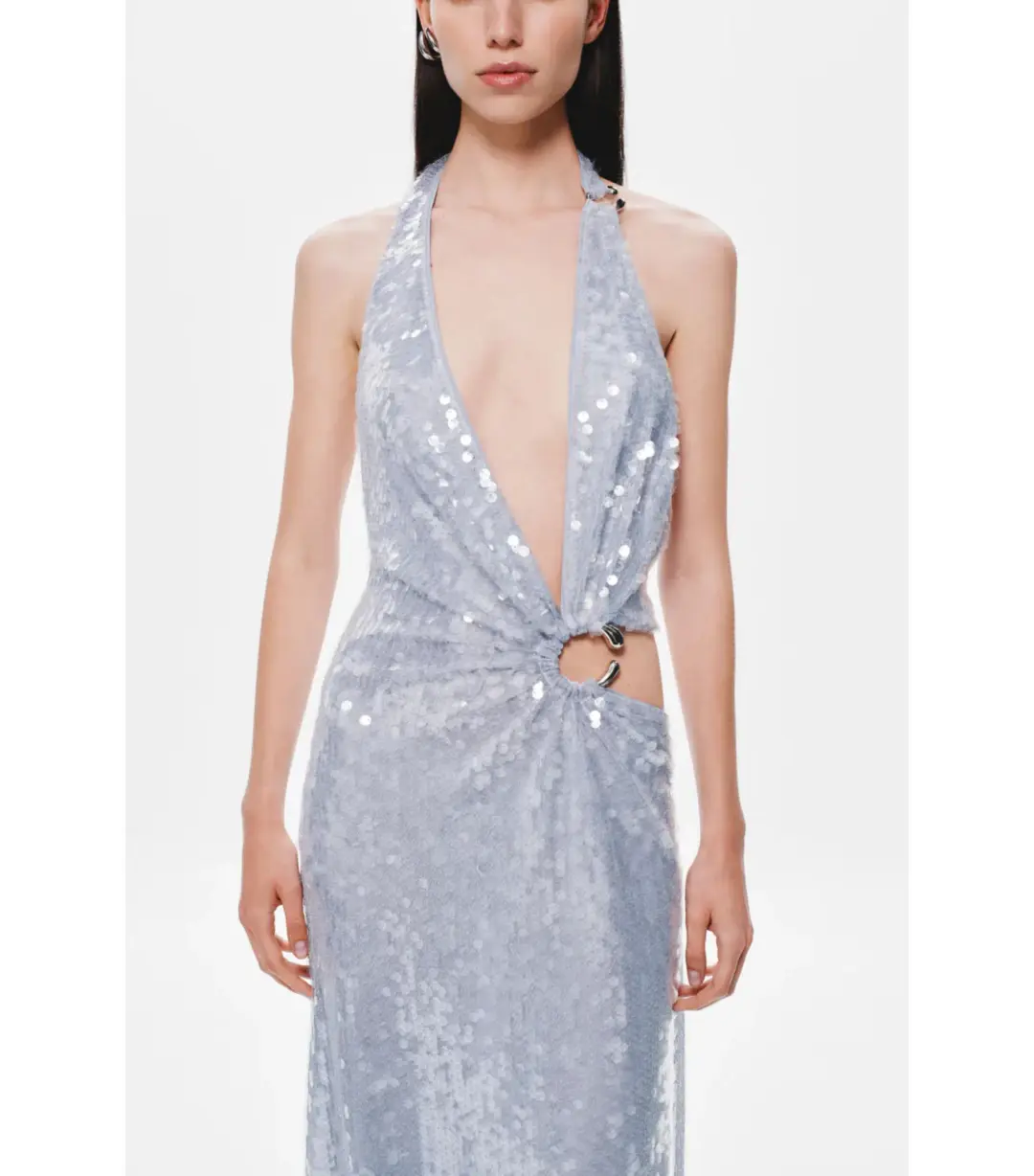 MISHA Devon Sequin Maxi Dress Cloud Blue Size S / AU 8 for rent on The Volte - main image