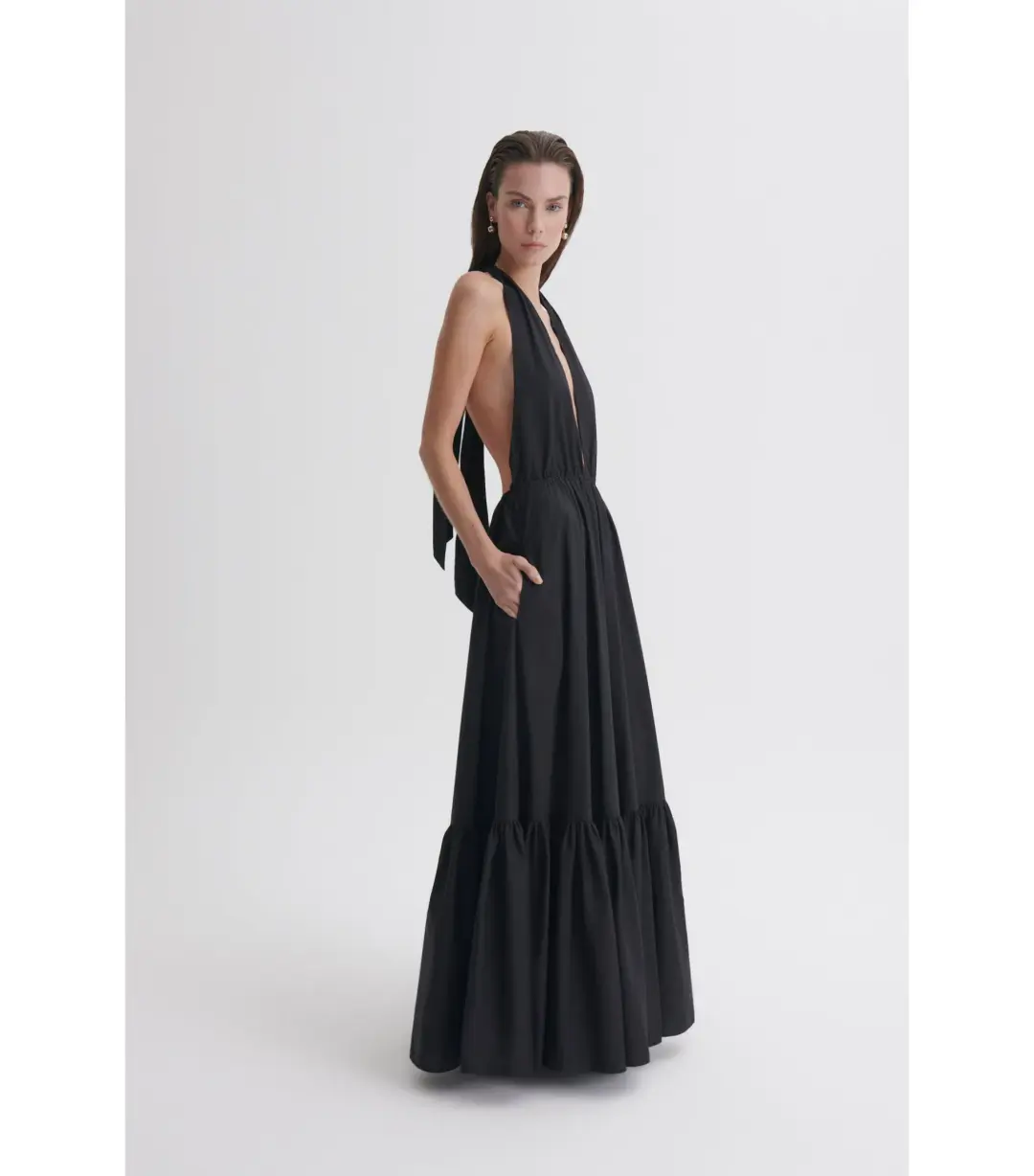 Scanlan Theodore Parachute Maxi Dress Black Size AU 6 for rent on The Volte - main image