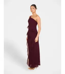 Pilgrim Dietrich One Shoulder Maxi Gown Burgundy Size AU 8 for rent on The Volte - image 2