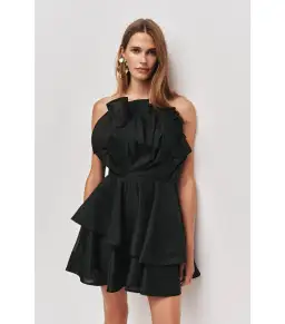 Aje Selestia Mini Dress Black Size AU 6 for rent on The Volte - image 2