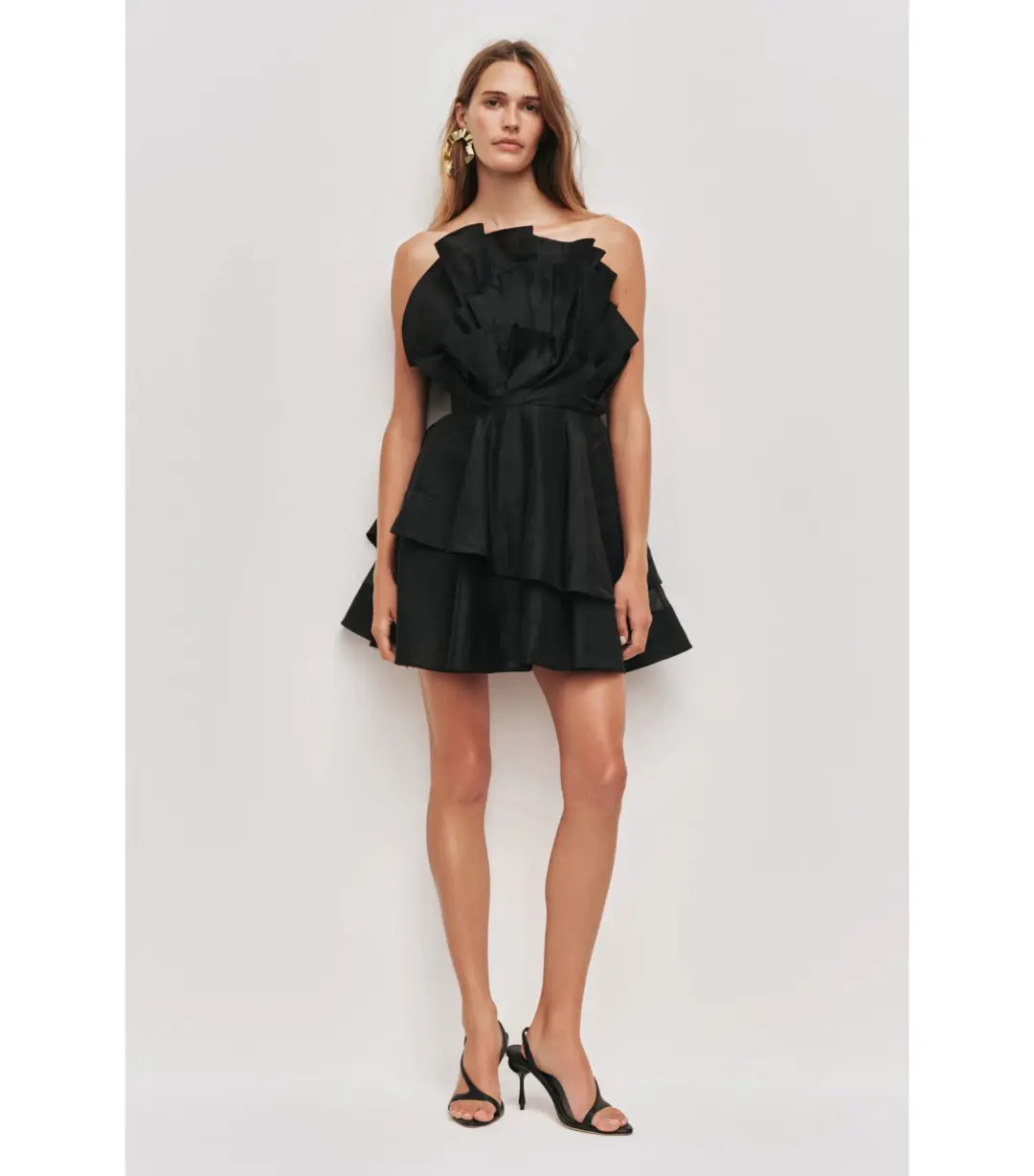 Aje Selestia Mini Dress Black Size AU 12 for rent on The Volte - main image