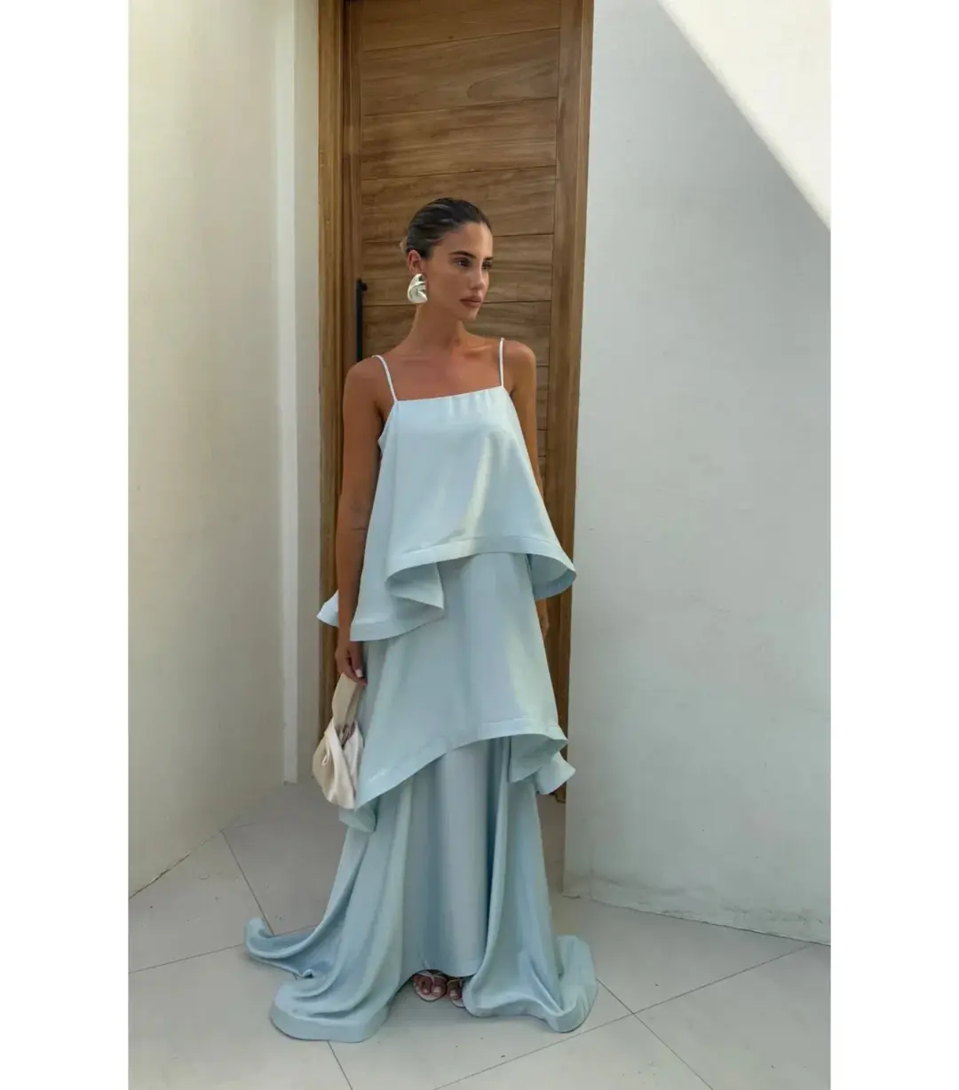 Elliatt Tilly Tiered Maxi Dress Blue Size AU 6 for rent on The Volte - main image