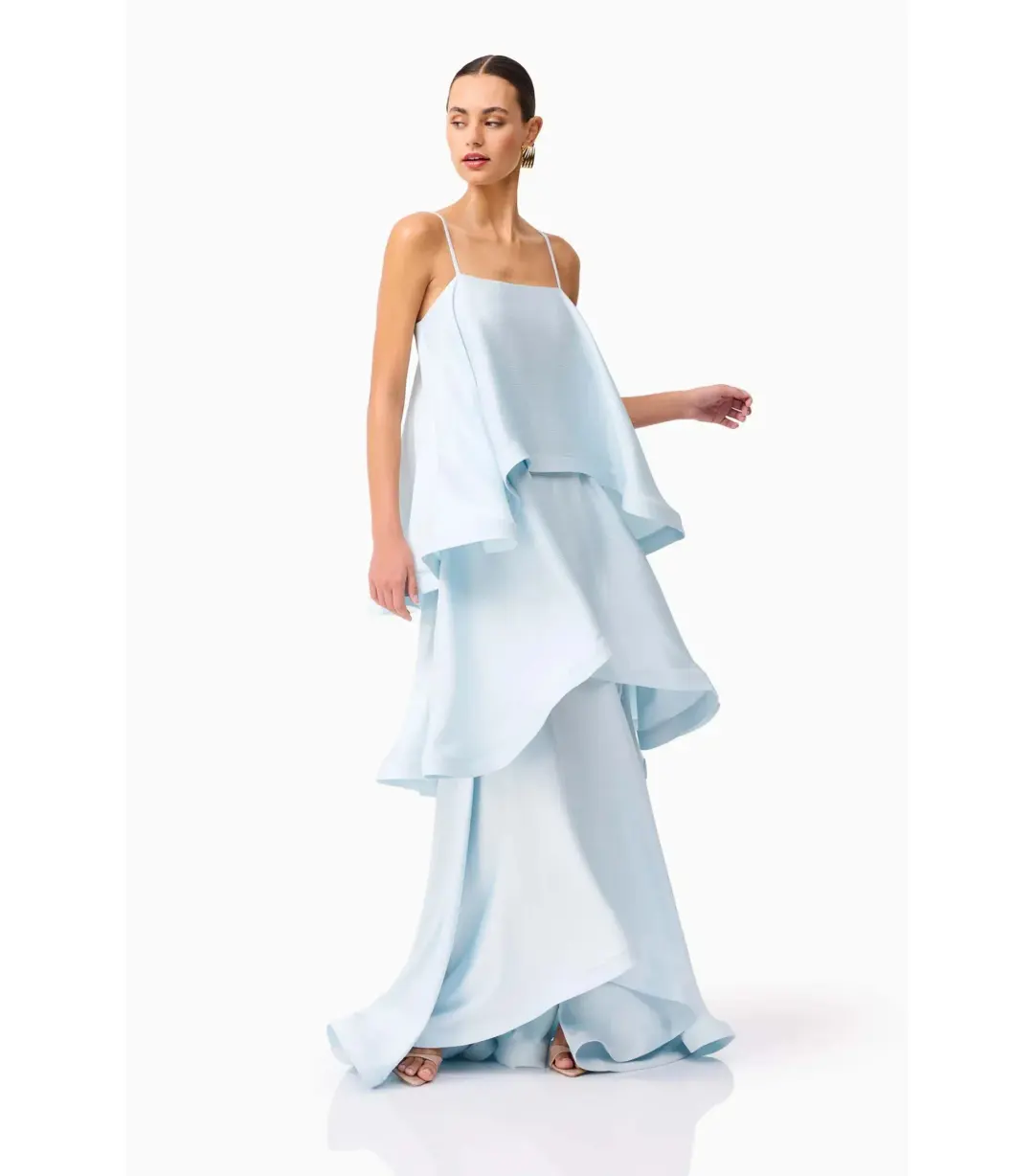 Elliatt Tilly Tiered Maxi Dress Blue Size AU 6 for rent on The Volte - main image