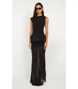 Bec & Bridge Millah Strapless Maxi Dress Black Size AU 10